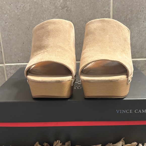Vince Camuto Women's Beige Suede Mules - Picture 2 of 9